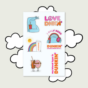 DRINK DUNKIN' BE AWESOME STICKER SHEET